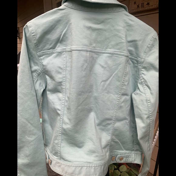 Talbots Denim Jean Jacket in Mint Color- Size L - Picture 2 of 10